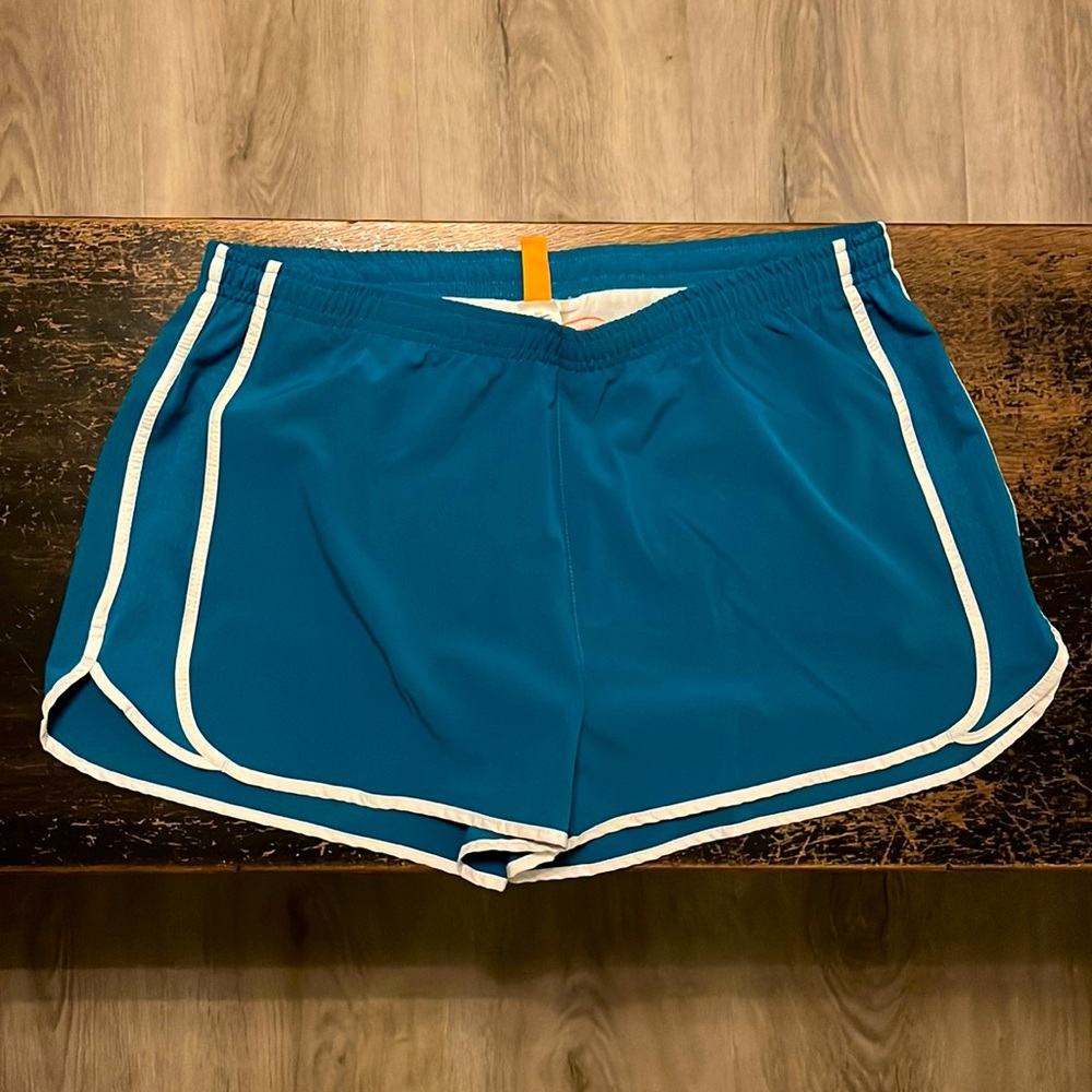 Lightly worn Lucy teal speed racer shorts. Elastic waist w/ drawstring. Sz med.